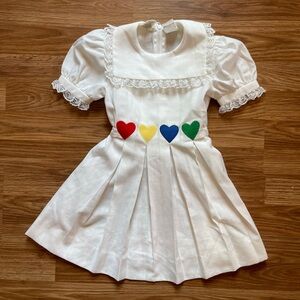 Vintage Girl’s Disney Winnie the Pooh Branded White Pleated Dress